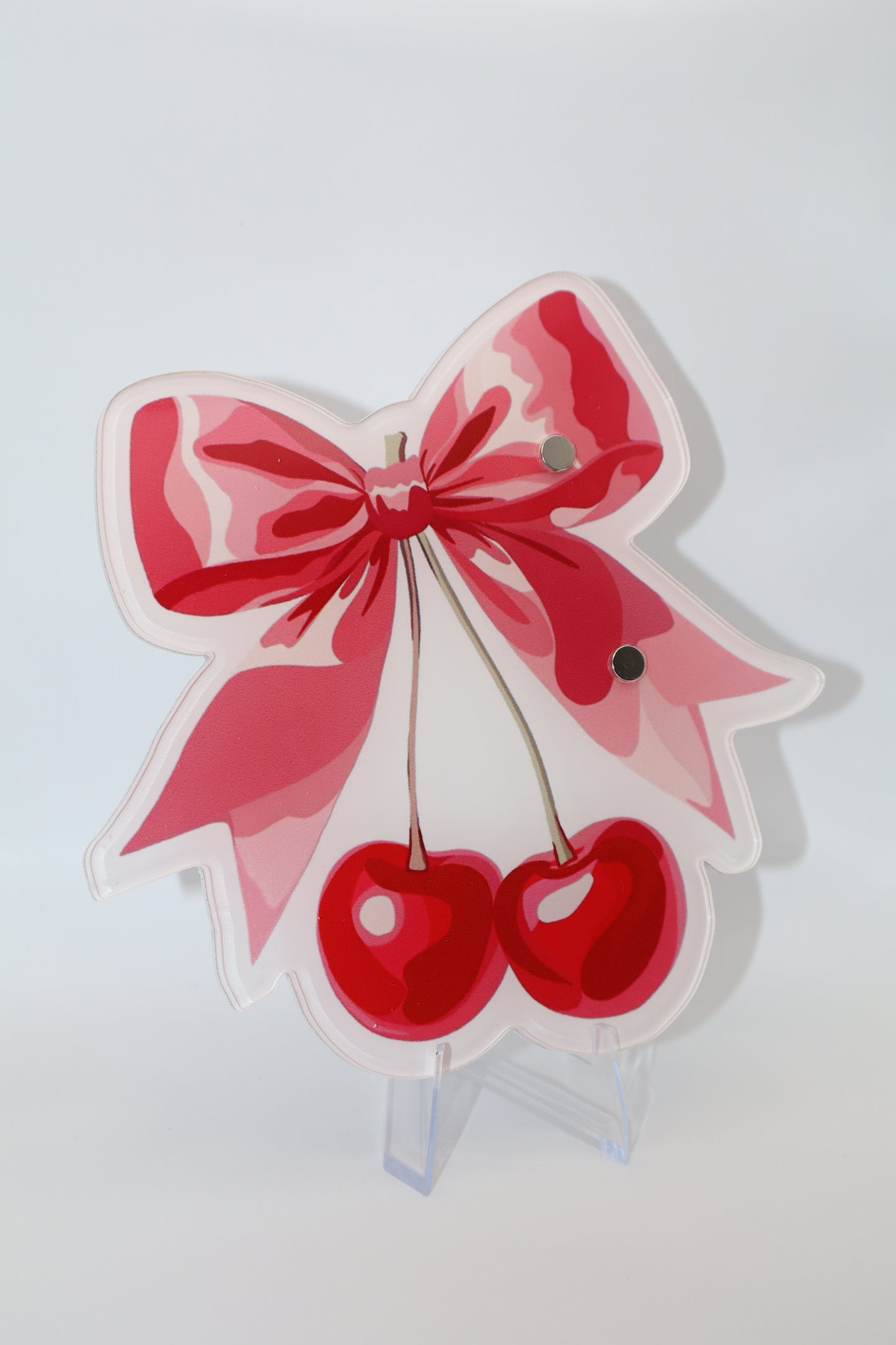 Pink bow with Cherries Tile